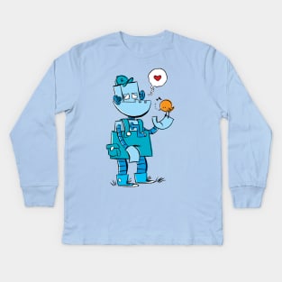 Robot in love Kids Long Sleeve T-Shirt